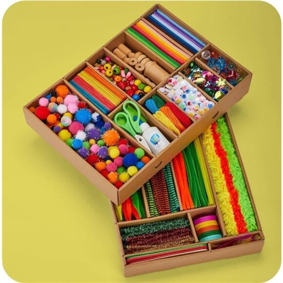 Arts and Crafts Vault - 1000+ Piece Craft Supplies Kit in a Box for Kids Ages 4 - Picture 5 of 8